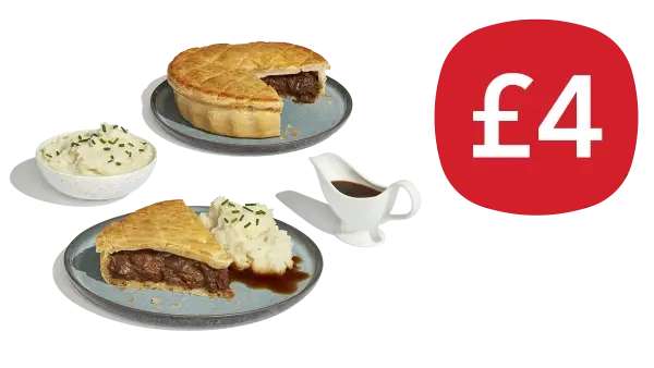 Co-op large steak or chicken pie and side for £3.50 member price instore £4 without. £3.15 NUS @ Co-op