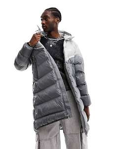 Nike Club long length puffer coat in grey with code