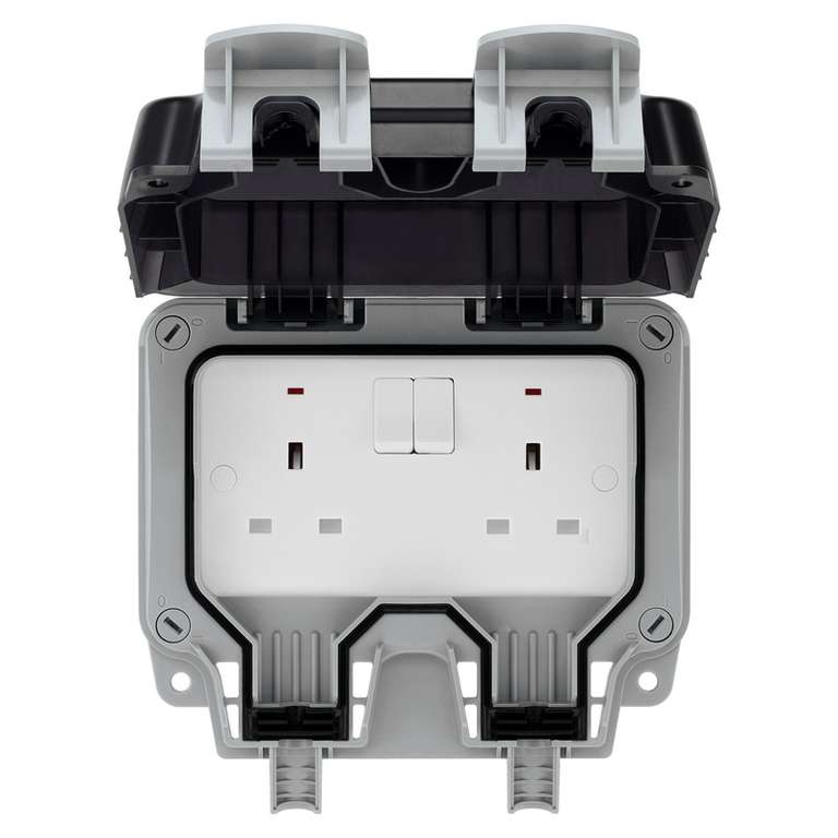 BG Twin 13A Weatherproof Switched Socket IP66 rated - £8.55 with newsletter signup code 1st order (collection - selected stores) @ Homebase