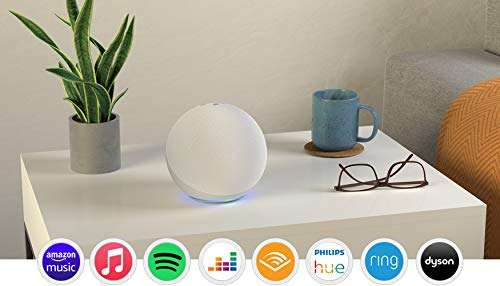 Echo (4th generation) | With premium sound, smart home hub and Alexa | Glacier White £54.99 @ Amazon