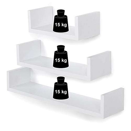 SONGMICS Floating Shelf Set of 3, Wall Shelves, 30/45/60 cm £13.99 - Sold by Songmics / Fulfilled by Amazon