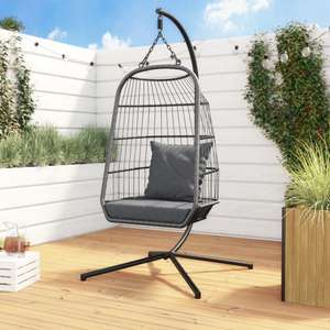 Grey Garden Folding Single Egg Swing Chair with Stand £106.92 Delivered @ Furniture123