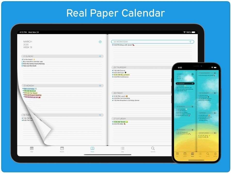 121° - PaperCal - lifelike paper calendar view - Temporarily Free @ iOS Apple store