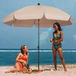 Sekey 2m Beach Umbrella, Portable Tilting Garden Parasol Umbrella - with voucher - Sold by Uking Online / FBA