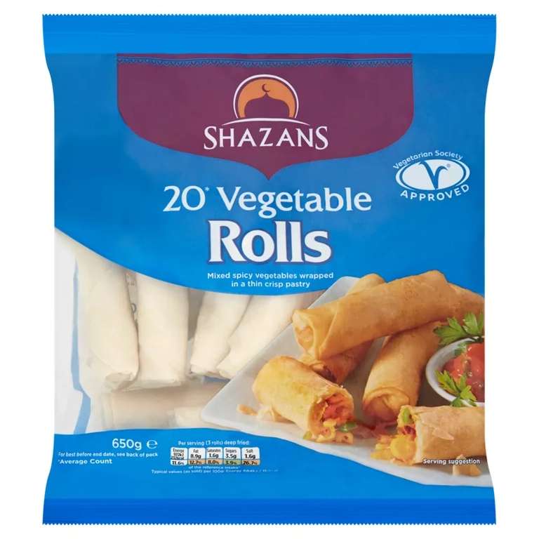 Shazans 20 Vegetable Rolls 650g