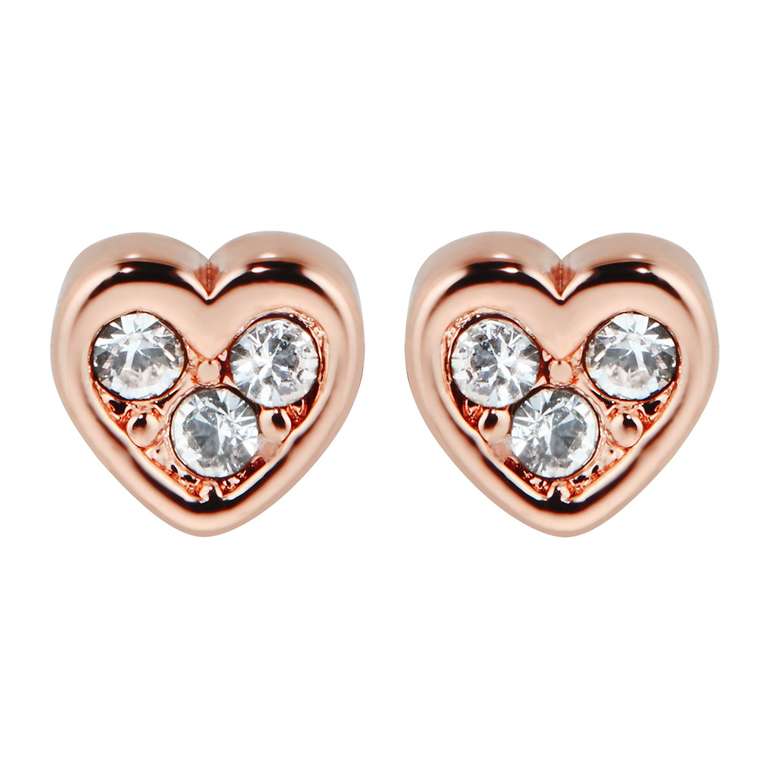 Ted Baker Rose Gold Coloured Cubic Zirconia Neena Nano Heart Stud ...