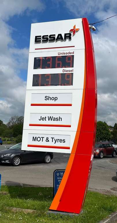 Diesel down to £1.319 at Essar Grindley brook Whitchurch