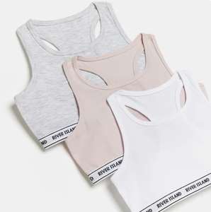 River Island Kids Girls Top Pink 3 Pack Racer Back Sleeveless Cotton - £5 + free delivery @ River Island/ eBay