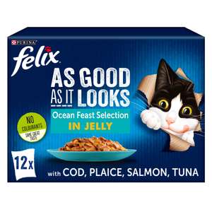 Felix As good as it looks Ocean Feasts selection , Cod / Place / Salmon / Tuna 40 pouch jumbo pack £13.47 delivered @ Viovet