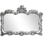 Ormolu Ornate Wall Mirror, Silver 85x117cm - Free Click & Collect