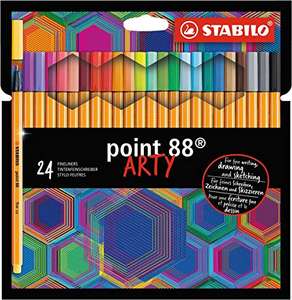 Fineliner - STABILO point 88 - ARTY - Pack of 24 - Assorted Colours £15.74 @ Amazon