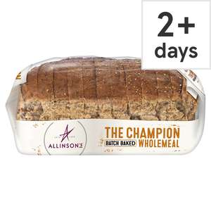 Allinson's Champion Wholemeal Loaf 650G £1.15 Clubcard Price @ Tesco