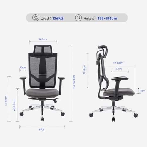 FLEXISPOT Ergonomic Office Chair BS6 Mesh Back - w/Voucher, Sold & Dispatched By FLEXISPOTUK