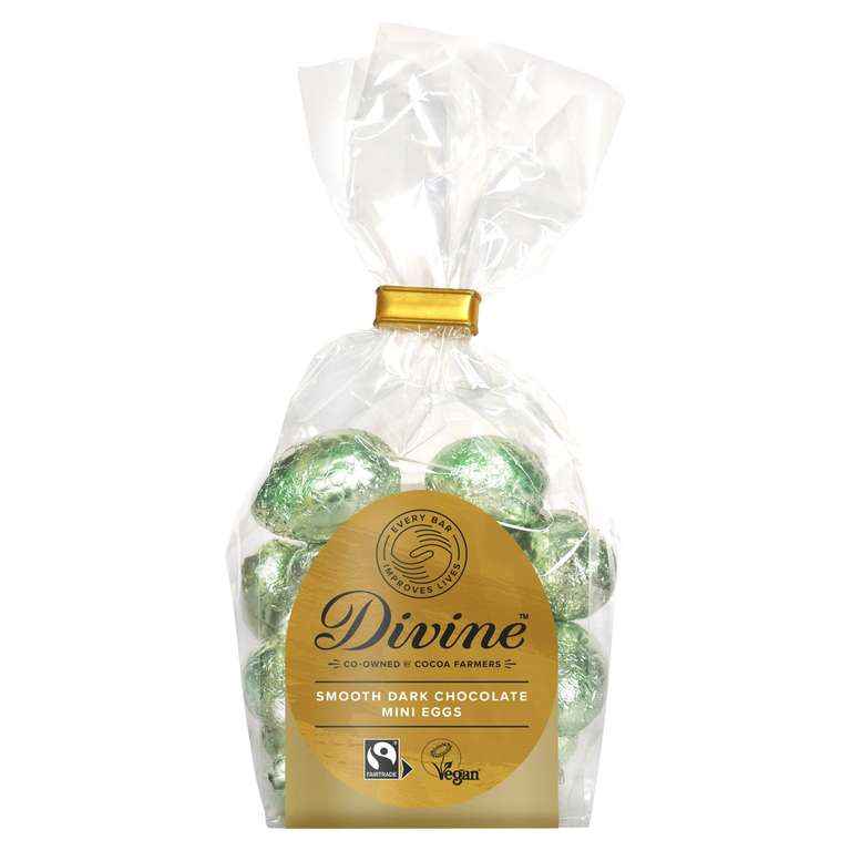 Divine Chocolate Dark 70% Chocolate Mini Eggs 152g - With Applied Voucher