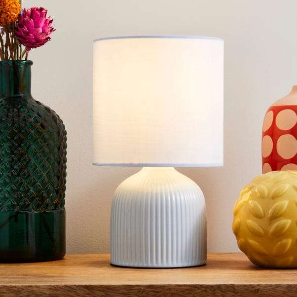 Hebe Ribbed Ceramic Table Lamp (Available in different colour) - Free C&C