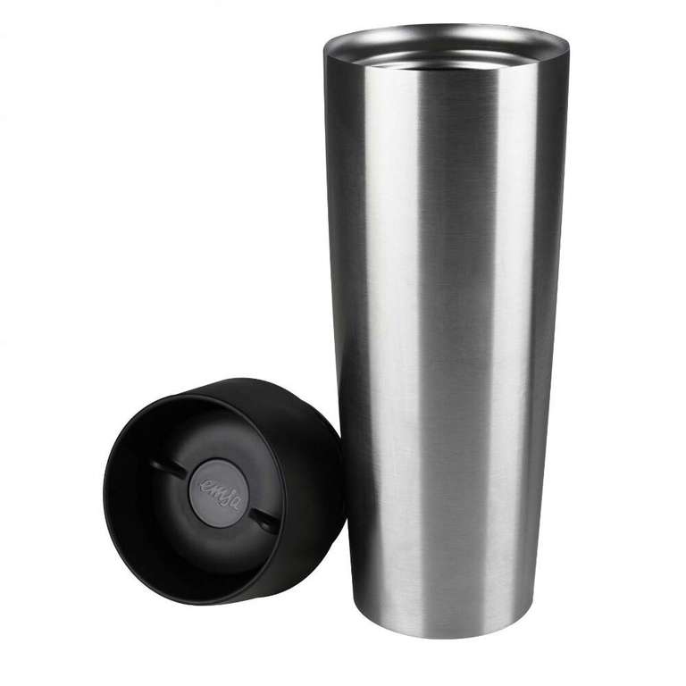 Emsa 515614 Travel Mug Large insulated drinking cup with Quick Press  closure, 0.5 litres, stainless steel