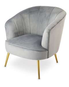 Grey Velvet Shell Accent Chair £69.99 + £3.95 delivery @ Aldi