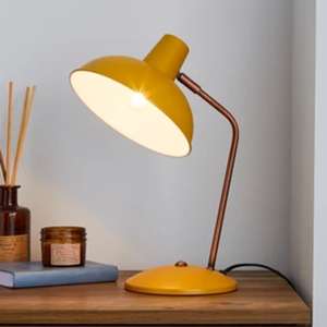 Elements Leiden Ochre or Grey Desk Lamp £11 click and collect @ Dunelm