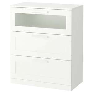 Brimnes Chest of 3 drawers white/frosted glass78x95 cm £55 (at checkout) Free Collection @ Ikea