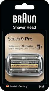 Braun Series 9 Pro electric shaver head, replacement part compatible with Series 9Pr razor, 94M silver (£ 26.77 on monthly SS)