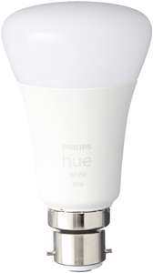 Philips Hue White Smart Bulb Twin Pack LED [B22 Bayonet Cap] - 800 Lumens (60W equivalent)