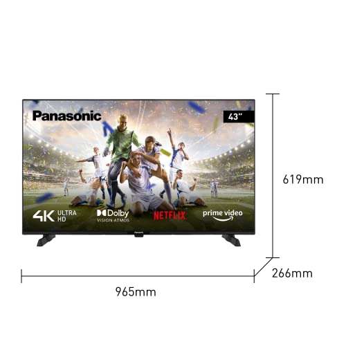 2023 Panasonic TX-43MX610B, 43 Inch 4K Ultra HD LED Smart 2023 TV (HDR), Linux TV, Dolby Atmos & DV 50" £293.61 - 55" £339.23 - 65" £465.92