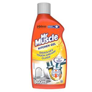 Mr Muscle Kitchen Drain Unblocker & Cleaner Gel, Dissolves Clogs, Safe for All Pipes, 500ml - £2.08 / £1.86 Max S&S