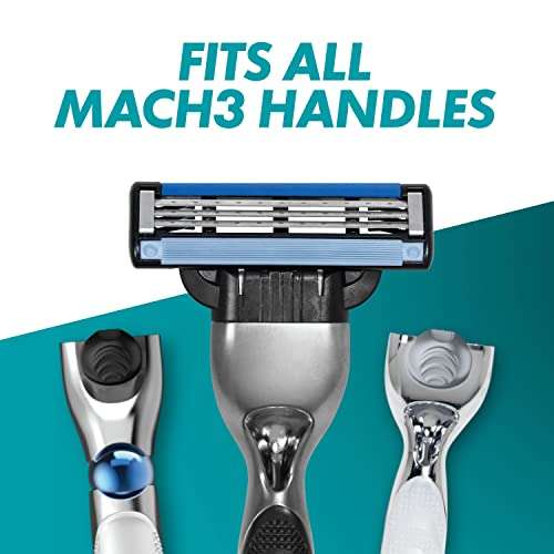 Gillette Mach3 Men's Razor + 12 Razor Blade Refills, 3 Blades for a Smooth Shave, Fits All Mach3 Handles - £15.29 S&S
