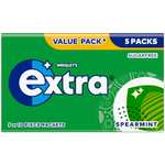 Extra Chewing Gum, Sugar Free, Spearmint Flavour, Pack of 5 x 10 Pieces (S&S &2.03)