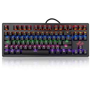 Rii RK908 (Ten Key less) 80% Mechanical Gaming Keyboard with 7 Color 88 Keys for PC - £16.10 - Sold by S SAM and Fulfilled by Amazon