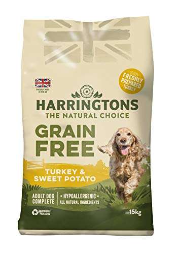 Harringtons Complete Grain Free Hypoallergenic Turkey & Sweet Potato Dry Dog Food 15kg - £36.69 (£31.19 with max S&S) @ Amazon
