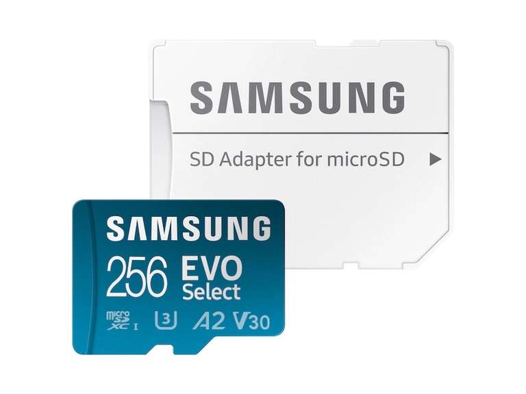 256GB Samsung EVO Select microSDXC with adapter Up to 130MB/s