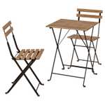 TÄRNÖ Outdoor Bistro Table+2 chairs, outdoor (black/light brown stained or white/green) - Free C/C