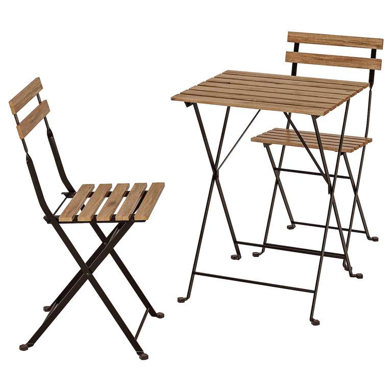 TÄRNÖ Outdoor Bistro Table+2 chairs, outdoor (black/light brown stained or white/green) - Free C/C
