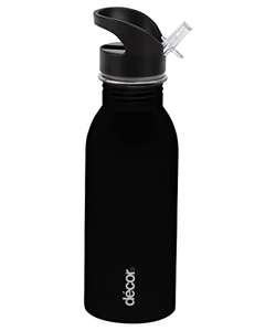 Décor Snap n Seal Soft Touch Stainless Steel Water Bottle Leakproof Black 500ml £3.50 @ Amazon