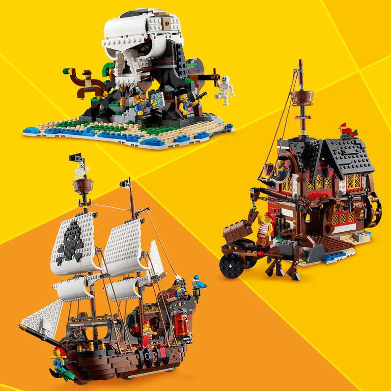 LEGO Creator 31109 3-in-1 Pirate Ship Toy, Pirates’ Inn, Island £89.99 - Click & Collect (Select Stores) @ Smyths Toys