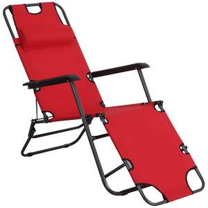Outsunny 2 in 1 Sun Lounger Folding Reclining Chair - Sold by MHSTAR