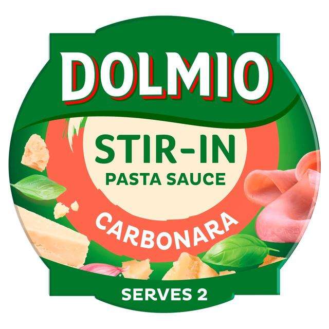 Dolmio Stir-In Sauce (Sun Dried Tomato, Garlic & Carbonara) - 150g packs/pots = 49p @ Farmfoods [Ipswich]