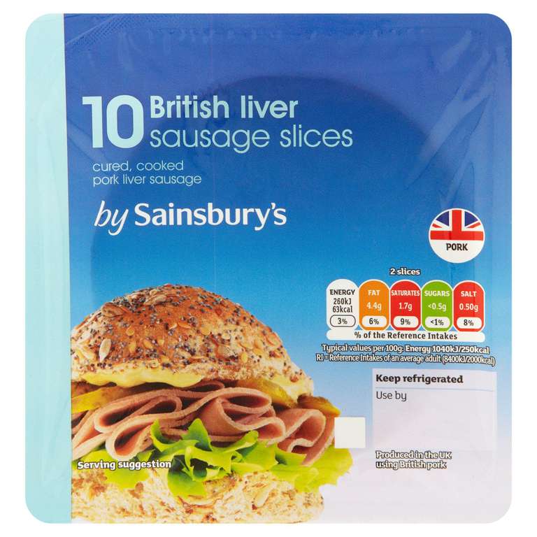 Sainsbury's British Liver Sausage Slices 125g - 75p @ Sainsbury's