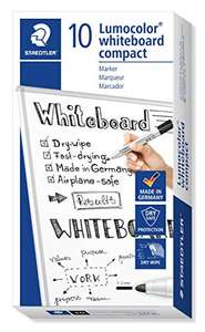 Staedtler Lumocolor Compact 341-9 Whiteboard Marker - Black (Pack of 10) £6.59 @ Amazon