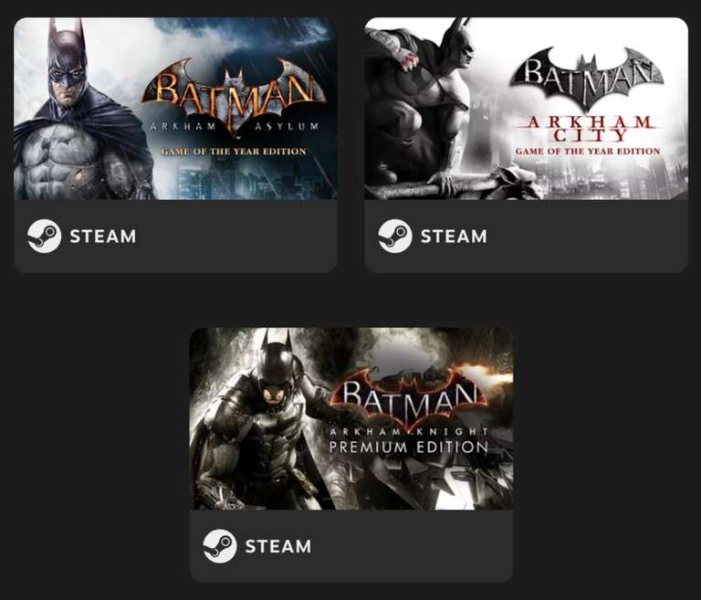 Steam] Batman: Arkham Collection PC (3 games) - PEGI 16-18 - £ with  code @ Fanatical | hotukdeals