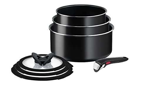 Tefal Ingenio Easy ON Try-Me Pan Set, 3 Pieces, Stackable, Removable Handle, Space Saving, Non-Stick, Black, L1599302 £67.99 at Amazon