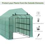 Outsunny Greenhouse W/ Shelves, Polytunnel, 244 x 182 x 213 cm-Green £87.29 with code @ Aosom