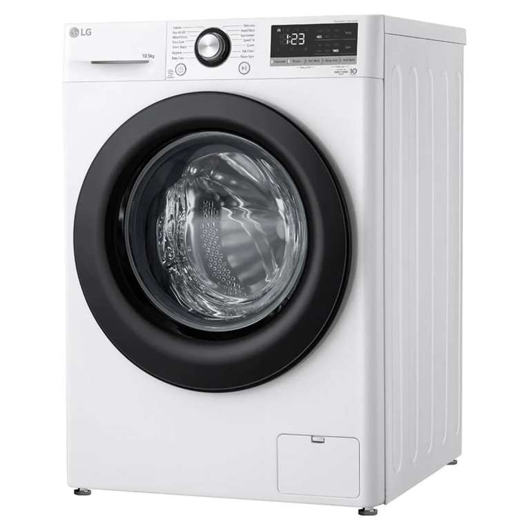LG FCV310WNE 1360rpm AI DD 10.5kg Washing Machine - White + eBay 5 Year Warranty With Registration By Hughes