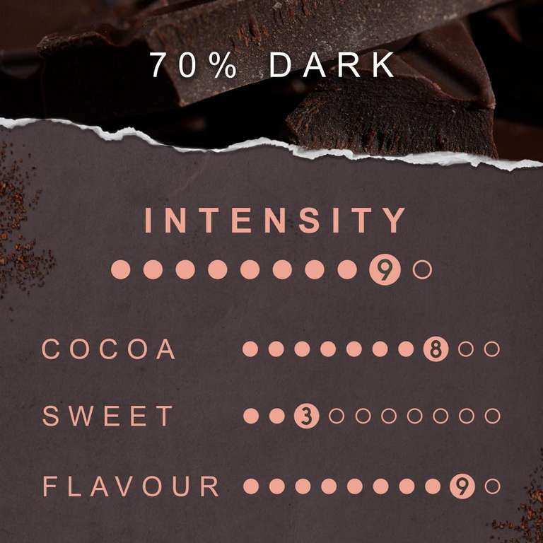 Green & Black's Organic 70 Percent Dark Chocolate Bar, 90 g, Pack of 15