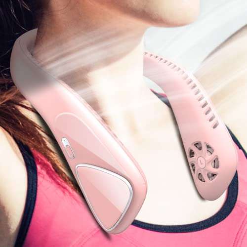 Bladeless Personal Neck Fan Pink £16.59 with voucher and code @ Dispatches from Amazon Sold by Jialexin UK