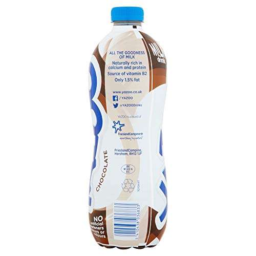 YAZOO Chocolate Milkshake Milk Drink 1 Litre (Pack of 6): £7.65 S&S