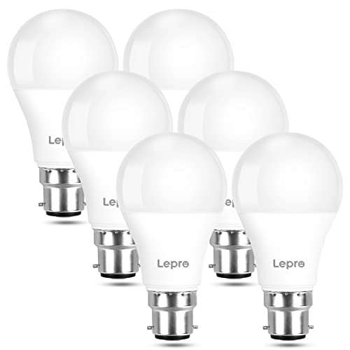 6 X Lepro Bayonet Light Bulbs B22, 60W Equivalent, Warm White 2700K, 8.5W £11.89 @ Dispatches from Amazon Sold by Lepro UK