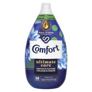 Comfort Ultimate Care Fresh Sky Ultra-Concentrated Fabric Conditioner for complete clothes protection 870ml (58 washes)
