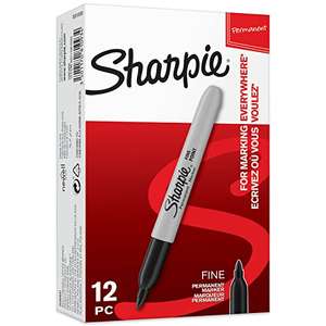 Sharpie Permanent Markers | Fine Point | Black | 12 Count £7.98 or £7.58 on S&S @ Amazon
